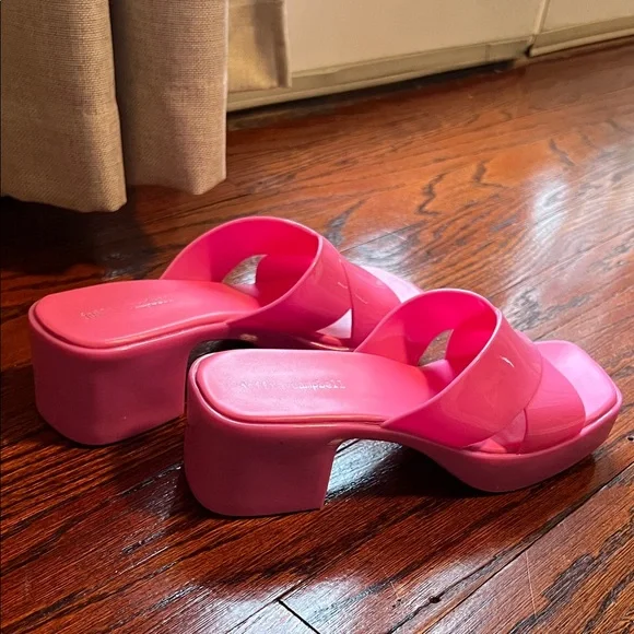 Jeffrey Campbell Hot Pink Mules - Picture 5 of 6